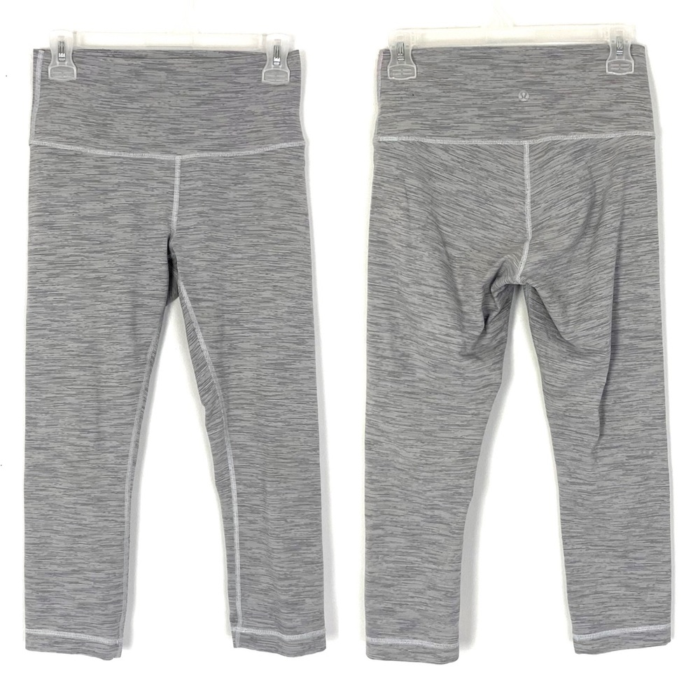 Lululemon Hi Rise Wunder Under Crop 21" Space Grey